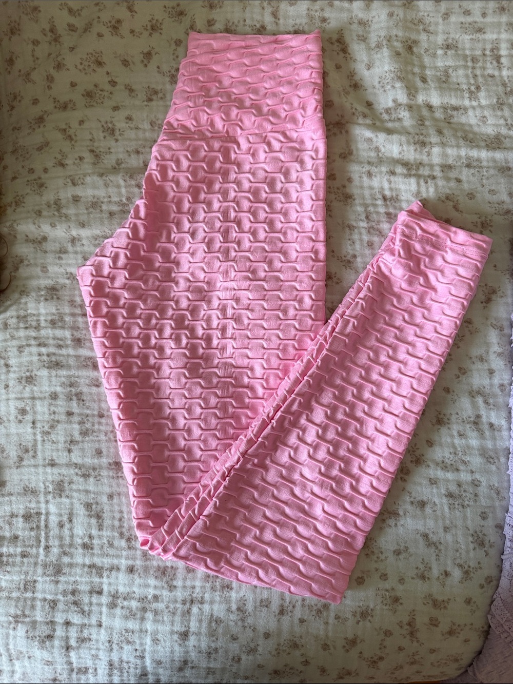 Booty by Brabants Pink Textured High-Waist Leggings